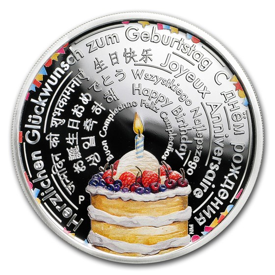 2018 Australia 2 oz Silver Happy Birthday Wishes Proof 2018 Australia 2 oz Silver Happy Birthday Wishes Proof